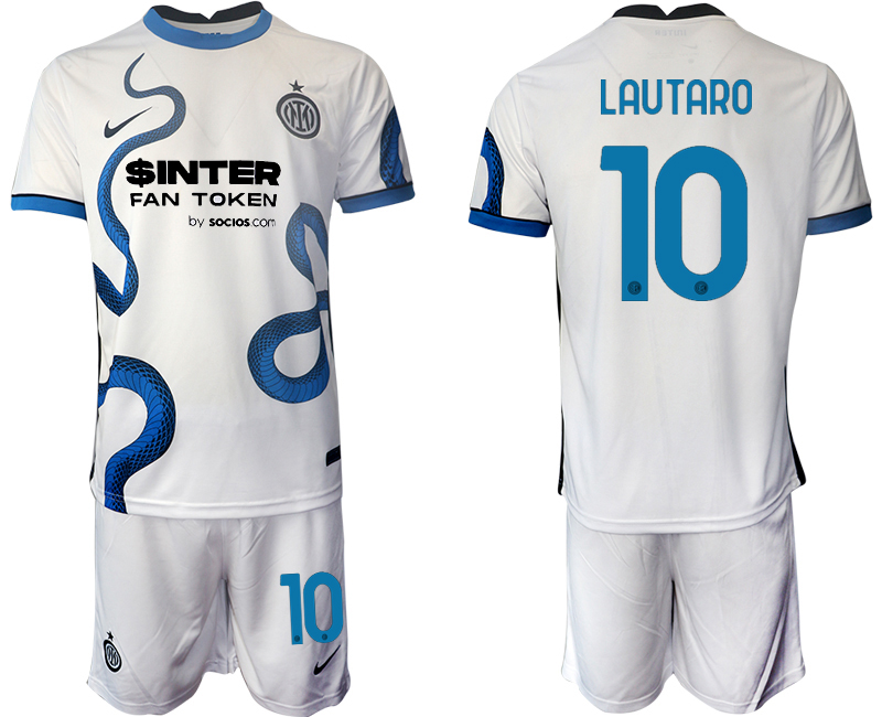 Men 2021-2022 Club Inter Milan away white #10 Soccer Jersey